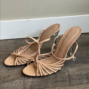 Zara Nude Strappy Heels